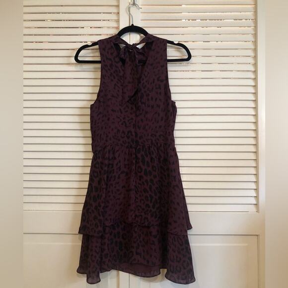 Parker Purple Cheetah Ruffle Dress - Picture 6 of 9
